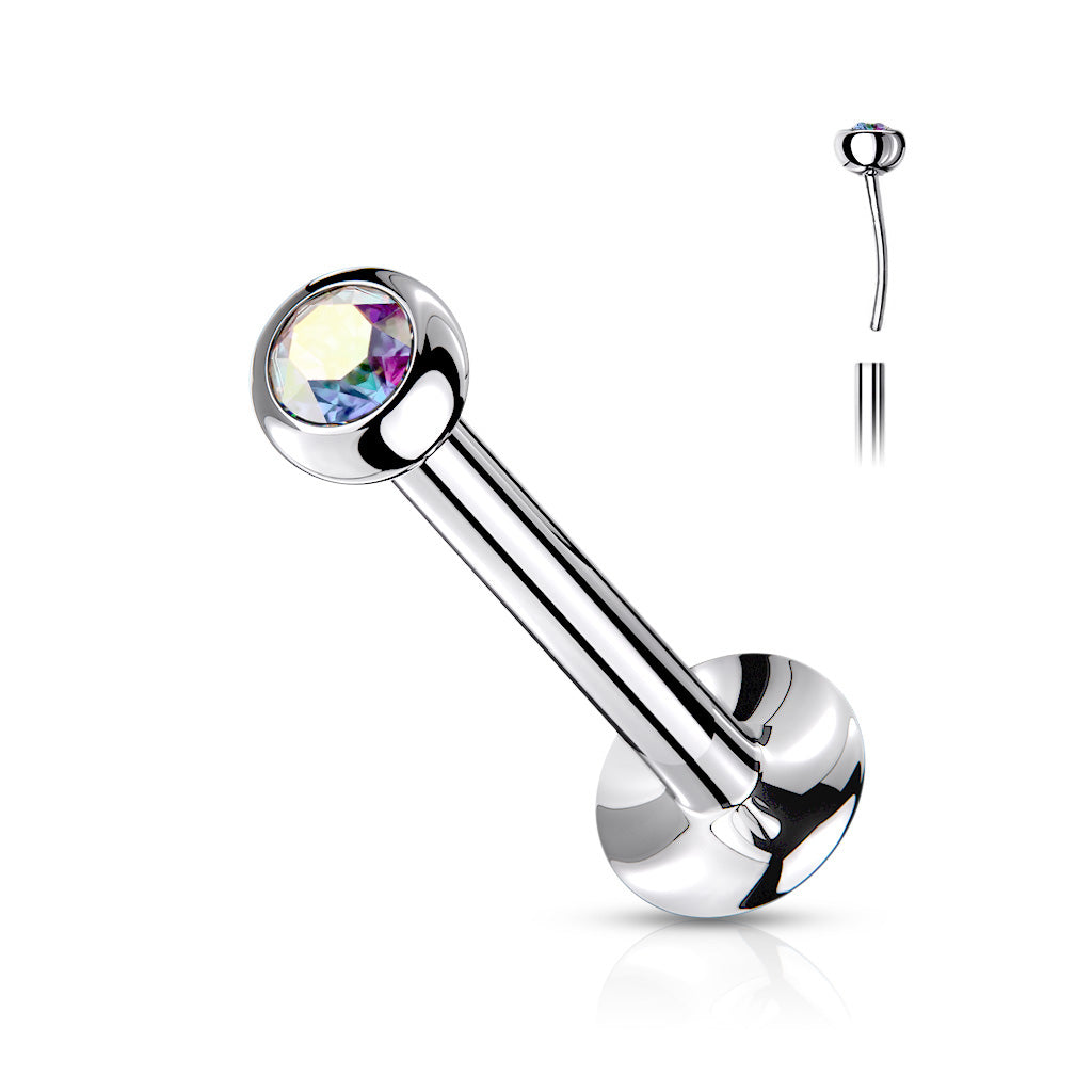 Cherry Diva Flat Back Stud AURORA CRYSTAL 16 Gauge Flat Back Push Fit Crystal Topped Stud