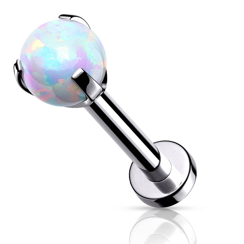 Cherry Diva Flat Back Stud 16 Gauge Hypoallergenic Opal Tip Stud