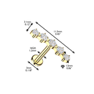 Cherry Diva Flat Back Stud 16 Gauge Hypoallergenic Surgical Steel 5 Crystal Row Stud