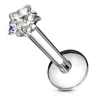 Cherry Diva Flat Back Stud 16 Gauge Hypoallergenic Surgical Steel Crystal Star Stud