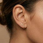 Cherry Diva Flat Back Stud 16 Gauge Internally Threaded Titanium Lightning Bolt Stud