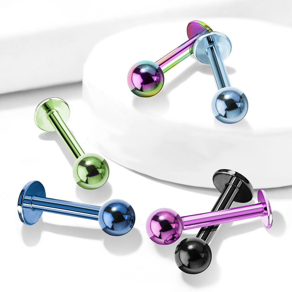 Cherry Diva Flat Back Stud 16 Gauge PVD Coated Surgical Steel Flat Back Stud