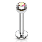 Cherry Diva Flat Back Stud 16 Gauge Surgical Steel Gemstone Flat Back Stud