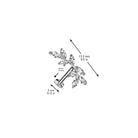 Cherry Diva Flat Back Stud 16 Gauge Threadless Gold Crystal Petal Cartilage Stud