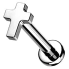 Cherry Diva Flat Back Stud 16 Gauge Titanium Internally Threaded Cross Stud