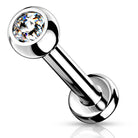 Cherry Diva Flat Back Stud 16 Gauge Titanium Internally Threaded Crystal Top Stud