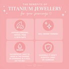 Cherry Diva Flat Back Stud 16 Gauge Titanium Internally Threaded Moon Flat Back Stud