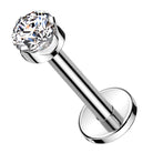 Cherry Diva Flat Back Stud 16 Gauge Titanium Internally Threaded Round Crystal Stud