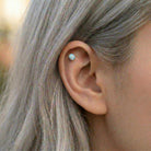 Cherry Diva Flat Back Stud 16 Gauge Titanium Opal Topped Internally Threaded Stud