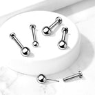 Cherry Diva Flat Back Stud 16 Gauge Titanium Push Fit Basic Ball Top / Cartilage Stud