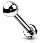 Cherry Diva Flat Back Stud 16 Gauge Titanium Push Fit Basic Ball Top Cartilage Stud