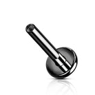 Cherry Diva Flat Back Stud 6MM 16 Gauge Flat Back Internally Threaded Labret Post - Black