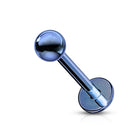 Cherry Diva Flat Back Stud Blue 16 Gauge PVD Coated Surgical Steel Flat Back Stud