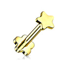 Cherry Diva Flat Back Stud Gold 16 Gauge Titanium Star Press Fit Flat Back Stud