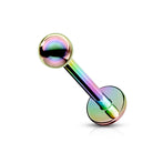 Cherry Diva Flat Back Stud Rainbow 16 Gauge PVD Coated Surgical Steel Flat Back Stud