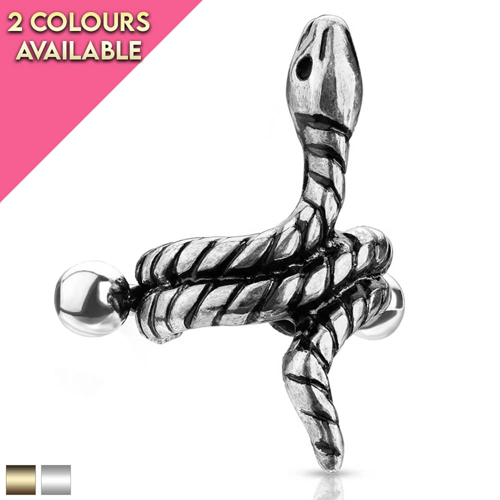 Cherry Diva Helix Cuff 16 Gauge Coiled Snake Helix Cuff Gold / Silver