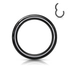 Cherry Diva Hinged Hoop Ring Black 14 Gauge Titanium Anodized PVD Hinged Hoop Rings