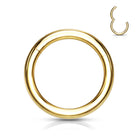 Cherry Diva Hinged Hoop Ring Gold 14 Gauge Titanium Anodized PVD Hinged Hoop Rings