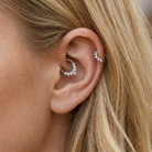 Cherry Diva Hinged Hoop Ring 16 Gauge Hypoallergenic Crystal Row Hinged Hoop