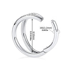 Cherry Diva Hinged Hoop Ring 16 Gauge Hypoallergenic Double Crystal Hinged Hoop Ring