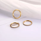 Cherry Diva Hinged Hoop Ring 16 Gauge Hypoallergenic Double Crystal Hinged Hoop Ring