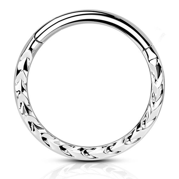 【美品】Twisted Hoop Pierces 16 Gauge Hypoallergenic Silver Twisted Rope Hinged Hoop - Cherry Diva