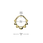 Cherry Diva Hinged Hoop Ring 16 Gauge Silver Crystal Hearts Hinged Hoop Ring