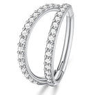 Cherry Diva Hinged Hoop Ring 16 Gauge Titanium Crystal Double Row Hinged Hoop Ring
