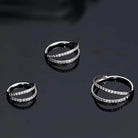 Cherry Diva Hinged Hoop Ring 16 Gauge Titanium Crystal Double Row Hinged Hoop Ring