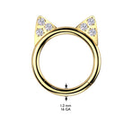 Cherry Diva Hinged Hoop Ring 16 Gauge Titanium Crystal Kitty Hinged Segment Hoop