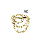 Cherry Diva Hinged Hoop Ring 16 Gauge Titanium Dangling Chain Hinged Hoop