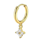 Cherry Diva Hinged Hoop Ring 20 Gauge Gold Plated Crystal Flower Hinged Hoop
