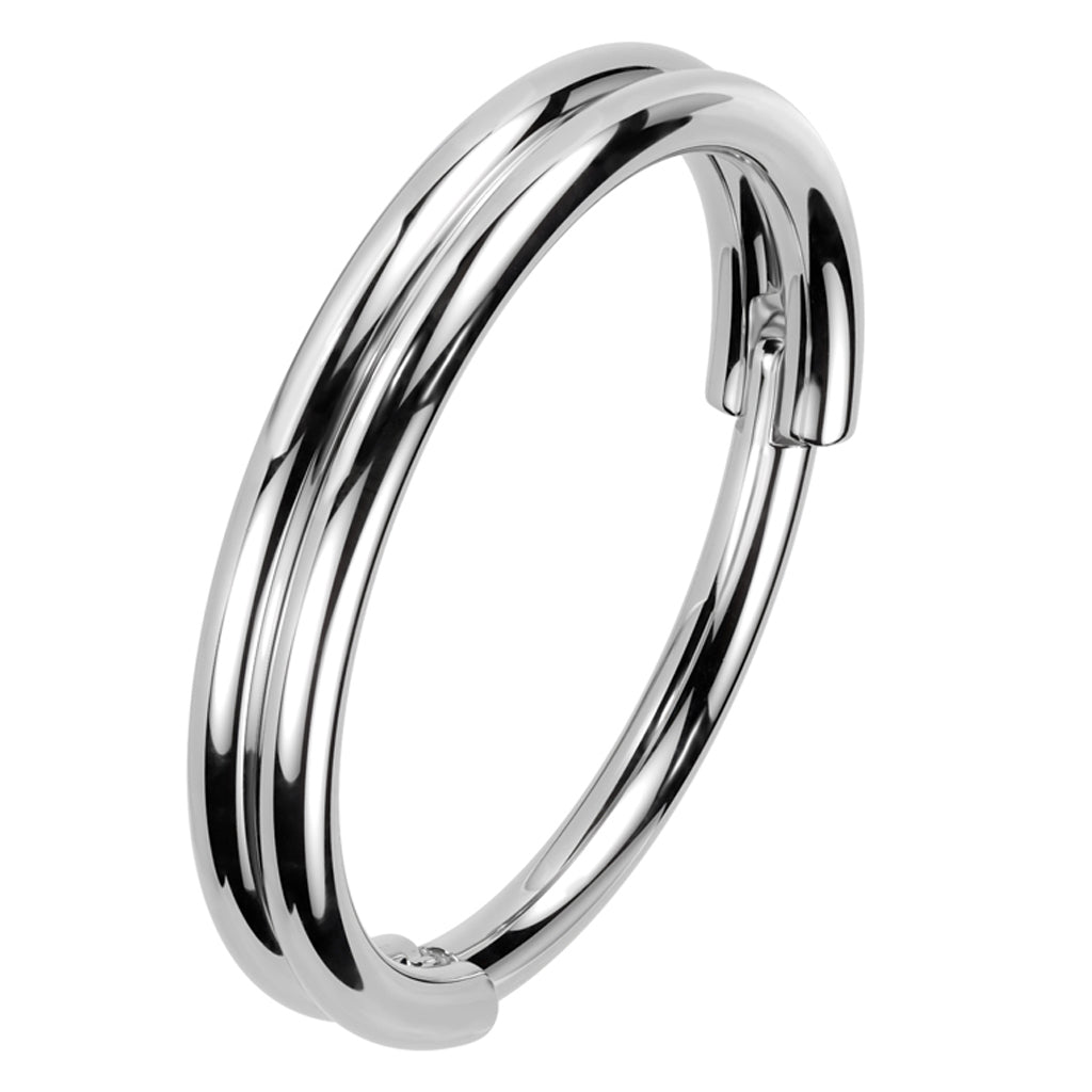 Cherry Diva Hinged Hoop Ring 20 Gauge Titanium Twin Hoop Hinged Segment Ring