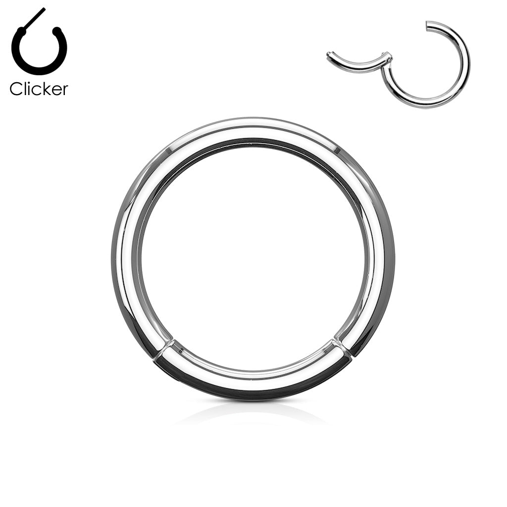 20 Gauge Surgical Steel Hinged Hoop Ring - Silver