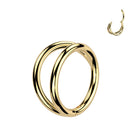 Cherry Diva Hinged Hoop Ring Gold / 8MM 16 Gauge Titanium Double Hoop Hinged Segment Ring