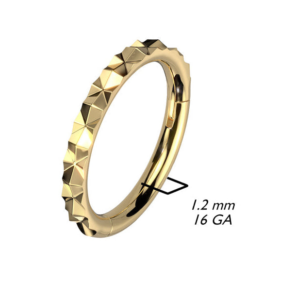 Cherry Diva Hinged Hoop Ring 16 Surgical Steel Gauge Geometric Hinged Hoop Ring