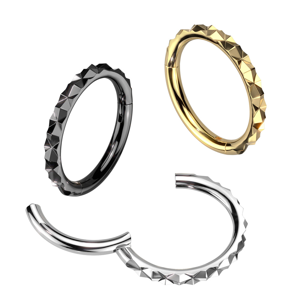 Cherry Diva Hinged Hoop Ring 16 Surgical Steel Gauge Geometric Hinged Hoop Ring