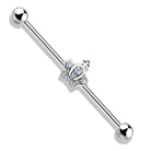 Cherry Diva Industrial Barbell 14 Gauge Princess Crown Industrial Barbell