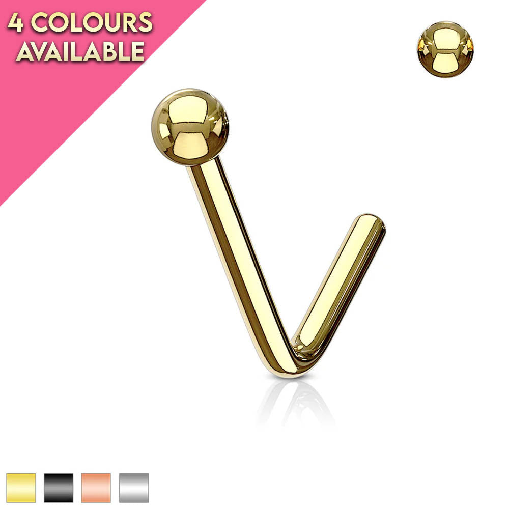 20 Gauge Ball End L Bend Nose Stud