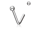 Cherry Diva L Bend Nose Stud SILVER 20 Gauge Ball End L Bend Nose Stud