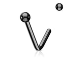Cherry Diva L Bend Nose Stud BLACK 20 Gauge Ball End L Bend Nose Stud