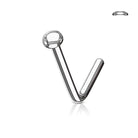 Cherry Diva L Bend Nose Stud SILVER 20 Gauge Dome End L Bend Nose Stud