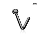 Cherry Diva L Bend Nose Stud BLACK 20 Gauge Dome End L Bend Nose Stud