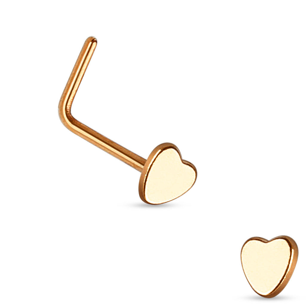 20 Gauge Heart End L Bend Nose Stud