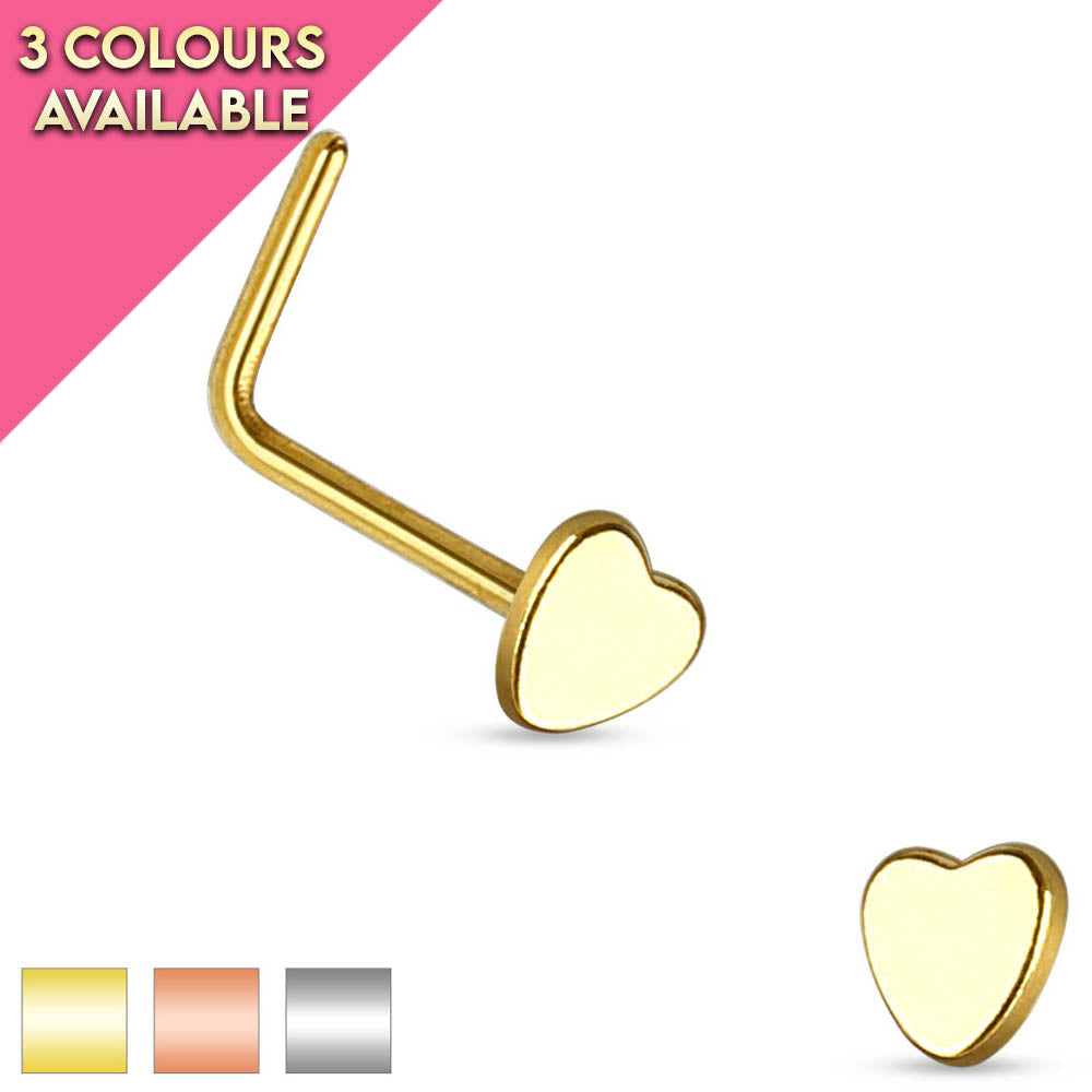20 Gauge Heart End L Bend Nose Stud