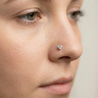 Cherry Diva L Bend Nose Stud 20 Gauge Hypoallergenic Crystal Heart L-Bend Nose Stud