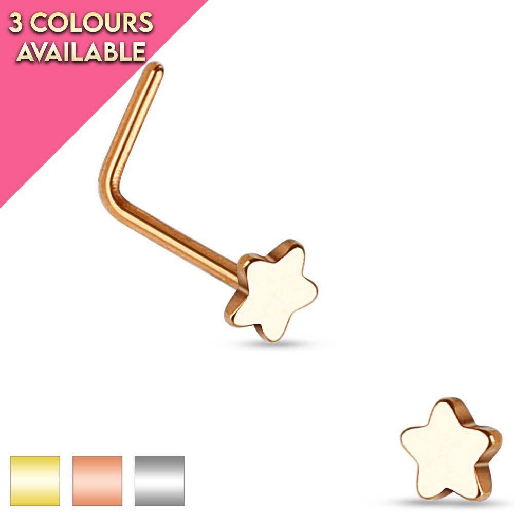 20 Gauge Star End L Bend Nose Stud