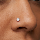Cherry Diva L Bend Nose Stud 20 Gauge Titanium Crystal L- Bend Nose Stud