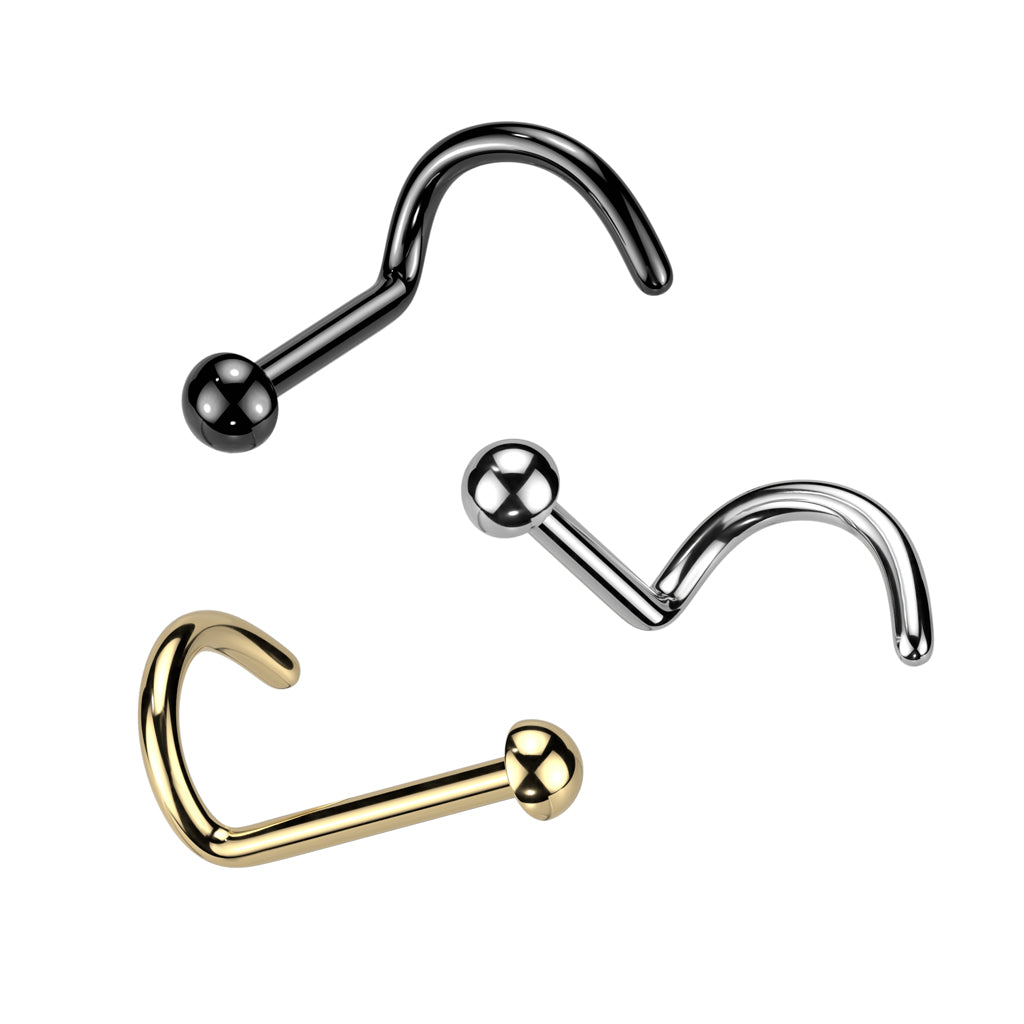 Cherry Diva Nose Stud 20 Gauge Titanium Dome Top Screw Nose Stud