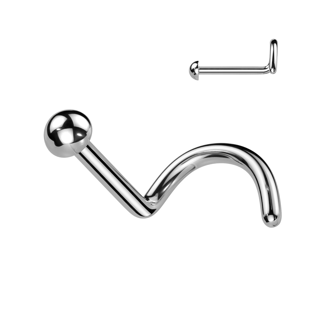 Cherry Diva Nose Stud SILVER 20 Gauge Titanium Dome Top Screw Nose Stud